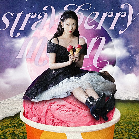 아이유 strawberry moon 자켓