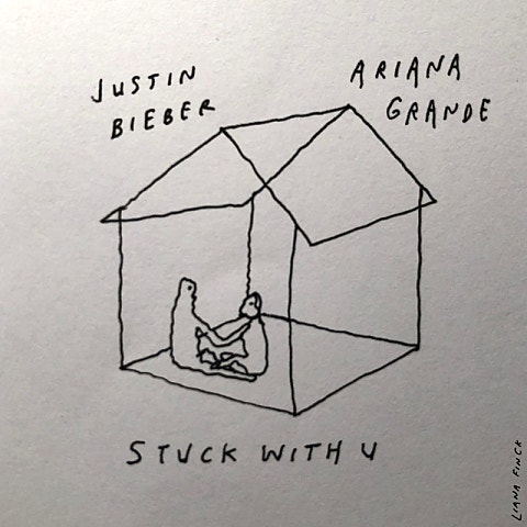 Ariana Grande,Justin Bieber Stuck with U 앨범 자켓
