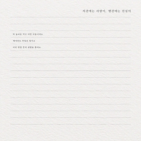 그네, 이서한 자간에는 사랑이, 행간에는 진심이 자켓