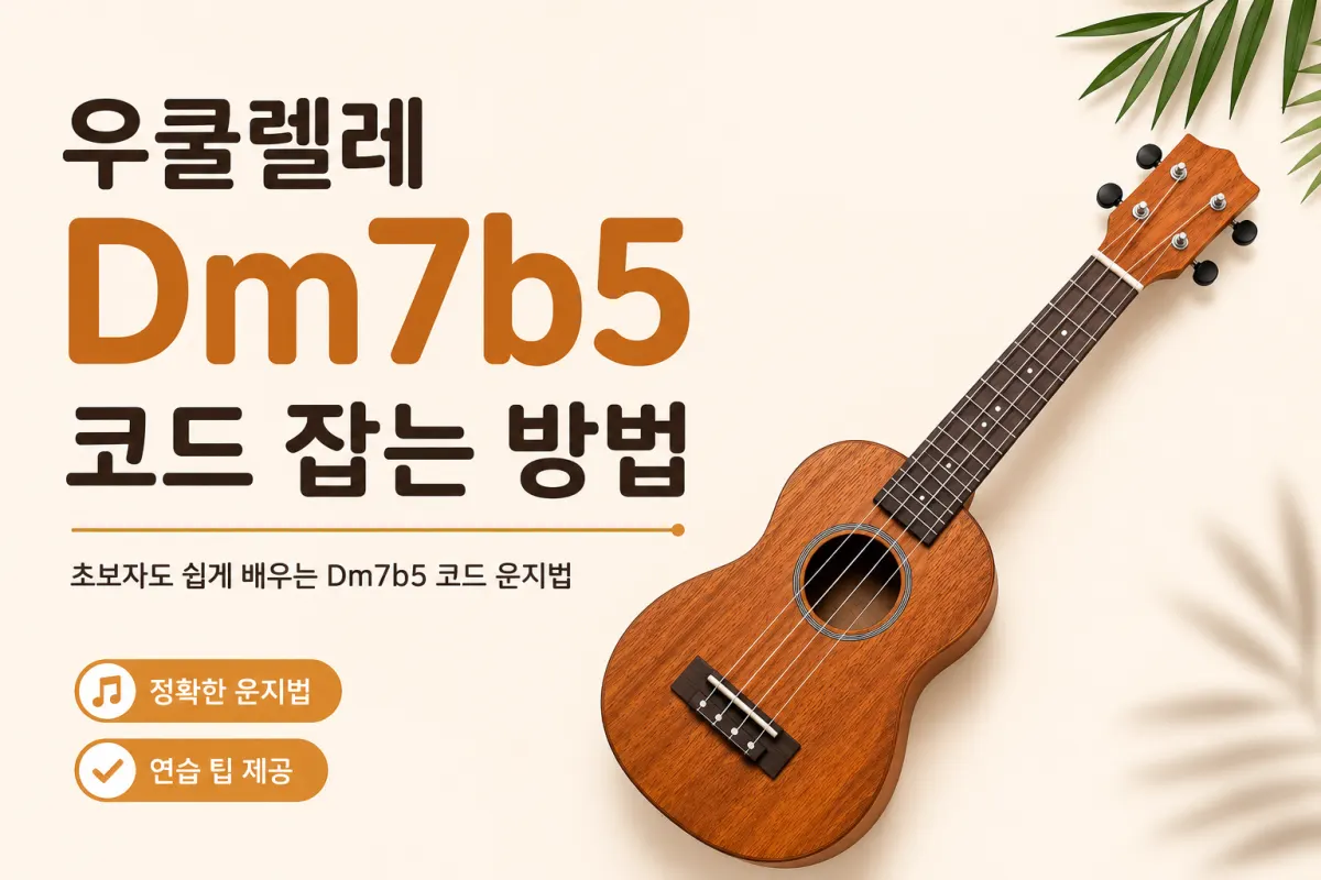 우쿨렐레 Dm7b5 코드 잡는 방법